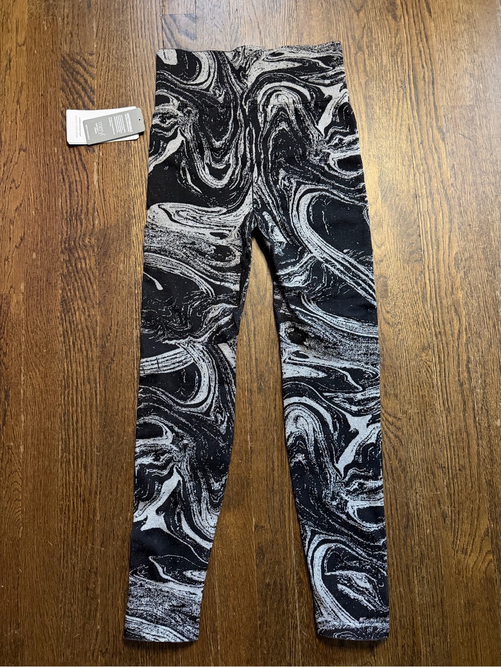 Athleta Aurora Shine Black & White Marble Tight Leggings Size S - Picture 6 of 8